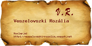 Veszelovszki Rozália névjegykártya