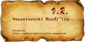 Veszelovszki Rozália névjegykártya